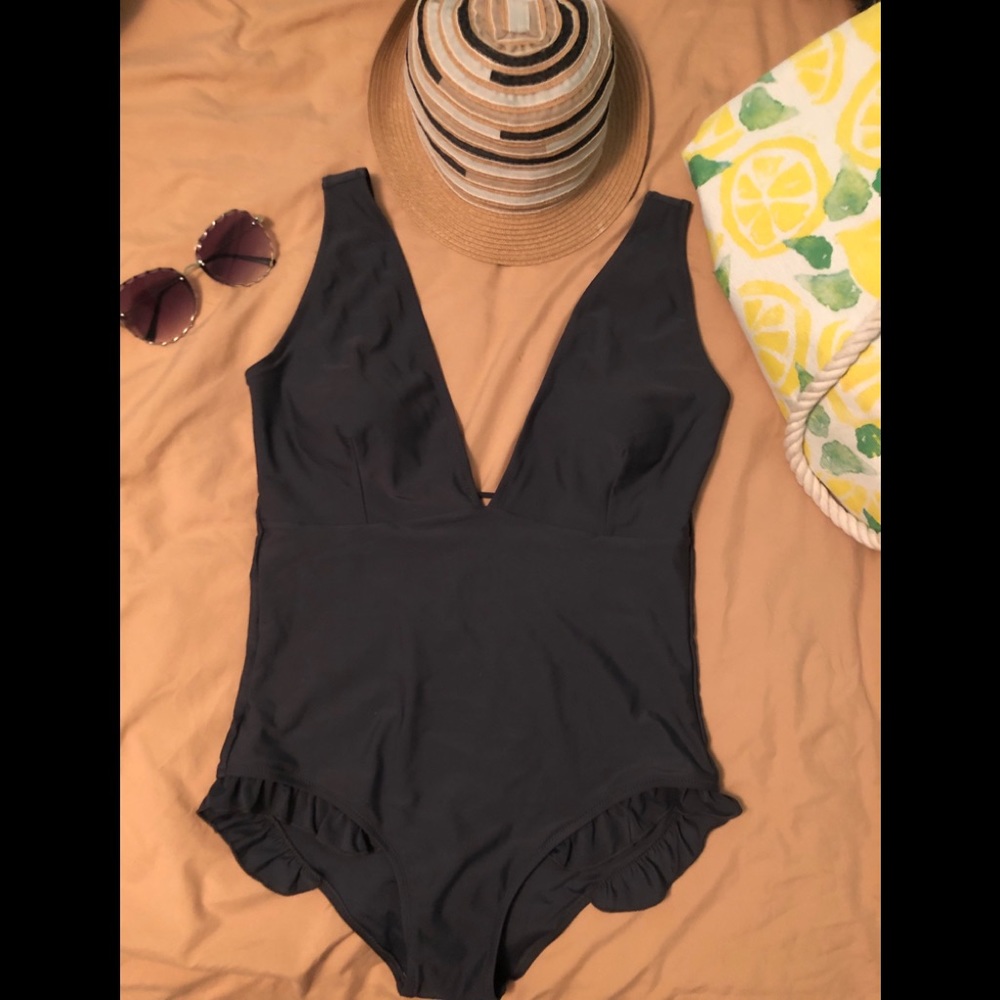 Plunging One Piece Bathing Suit